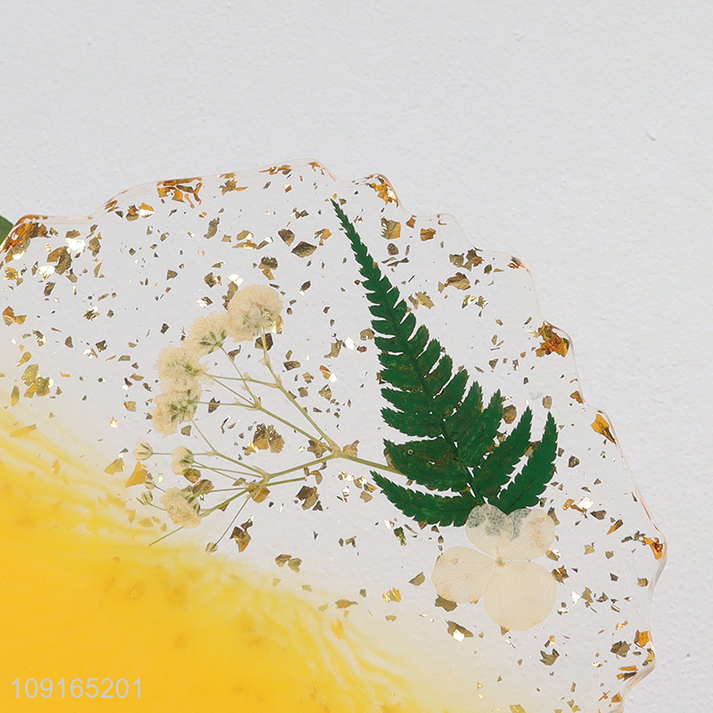 Factory Price Dried Flower Coasters Natural Floral Epoxy Coasters