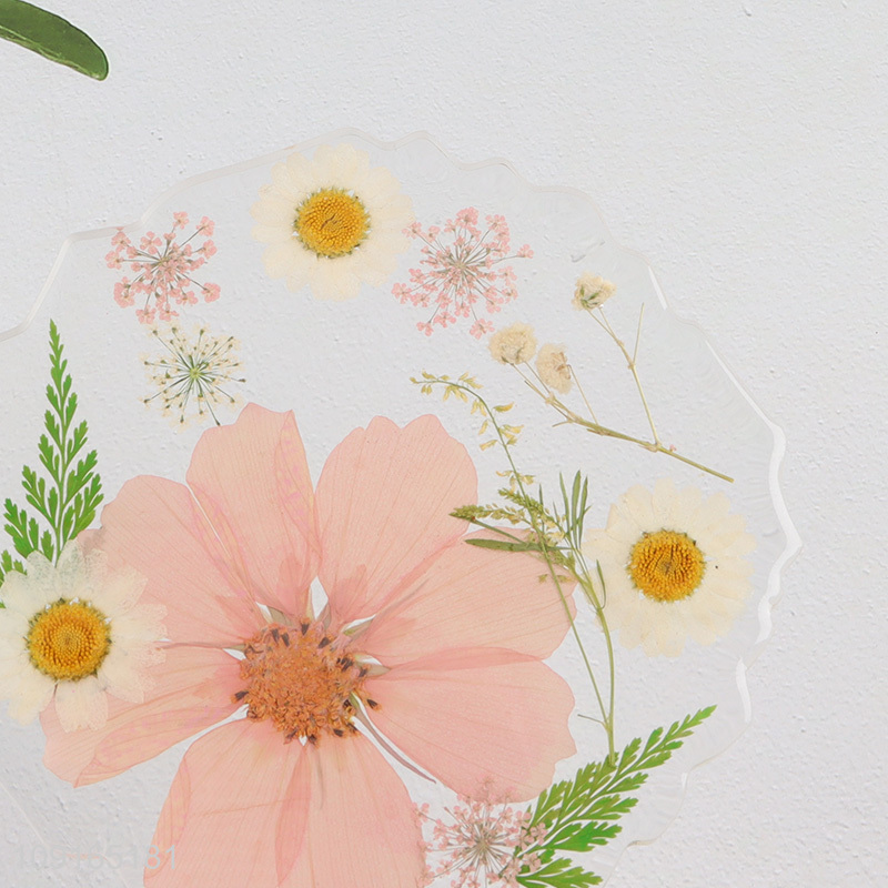 New Product Dried Flower Drink Coasters Epoxy Resin Flower Coasters