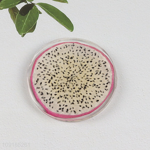 High Quality Dragon Fruit Slice Cup Coasters Round Resin Coasters