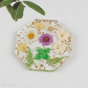 High Quality Dried Flower Coasters Aesthetic Epoxy Resin Drink Coasters