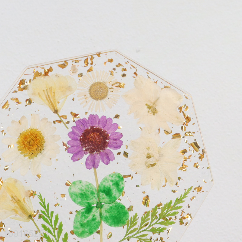 High Quality Dried Flower Coasters Aesthetic Epoxy Resin Drink Coasters