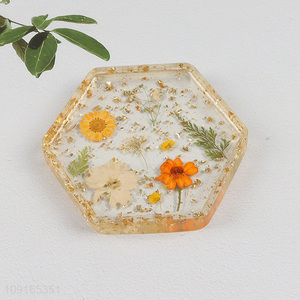 High Quality Epoxy Dried Flower Jewelry Dish Tray Resin Ring Dish