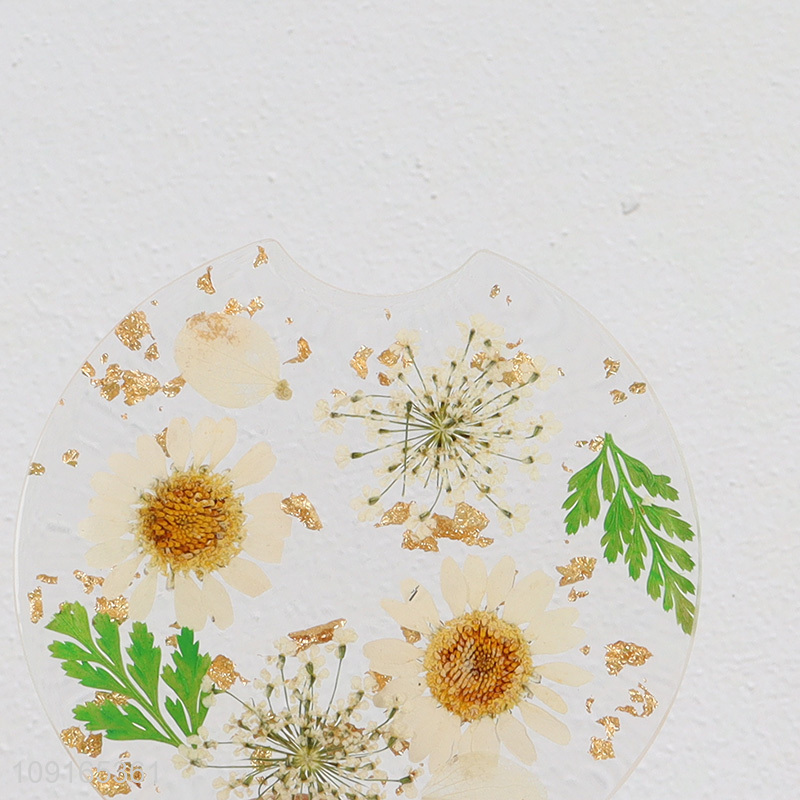 New Product Dried Flower Car Cup Holder Coasters Resin Cup Coasters