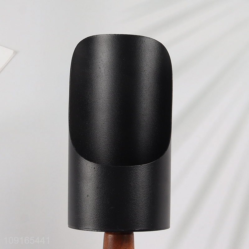 Factory Supply Carbon Steel Pet Food Scoop with Wooden Handle