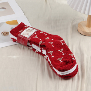 New Product 3 Pairs Women's Slipper Socks Winter Cozy Slipper Socks