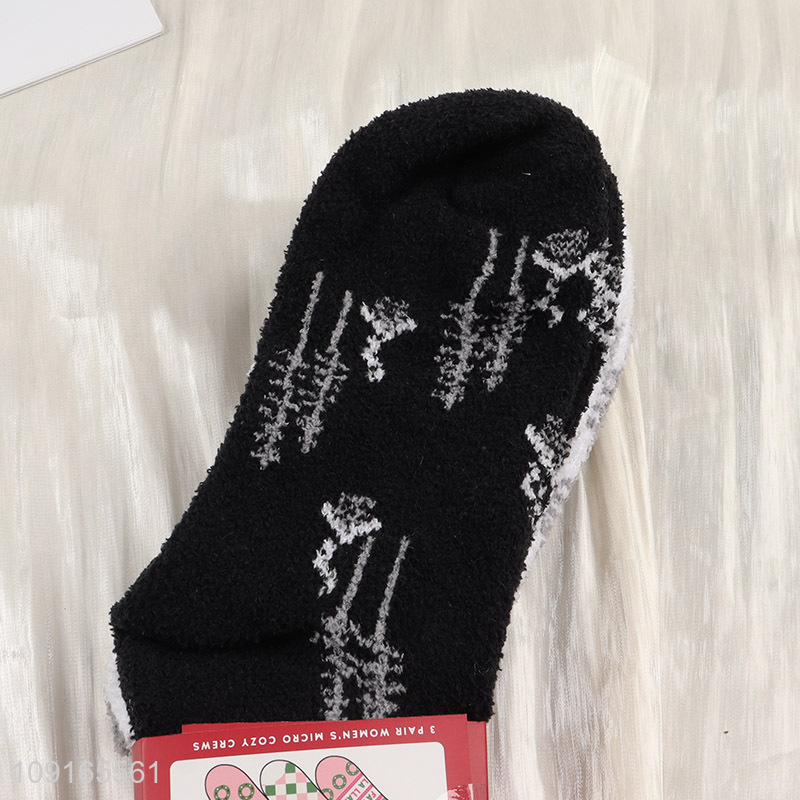 New Arrival 4 Pairs Women's Slipper Socks Winter Cozy Fuzzy Slipper Socks