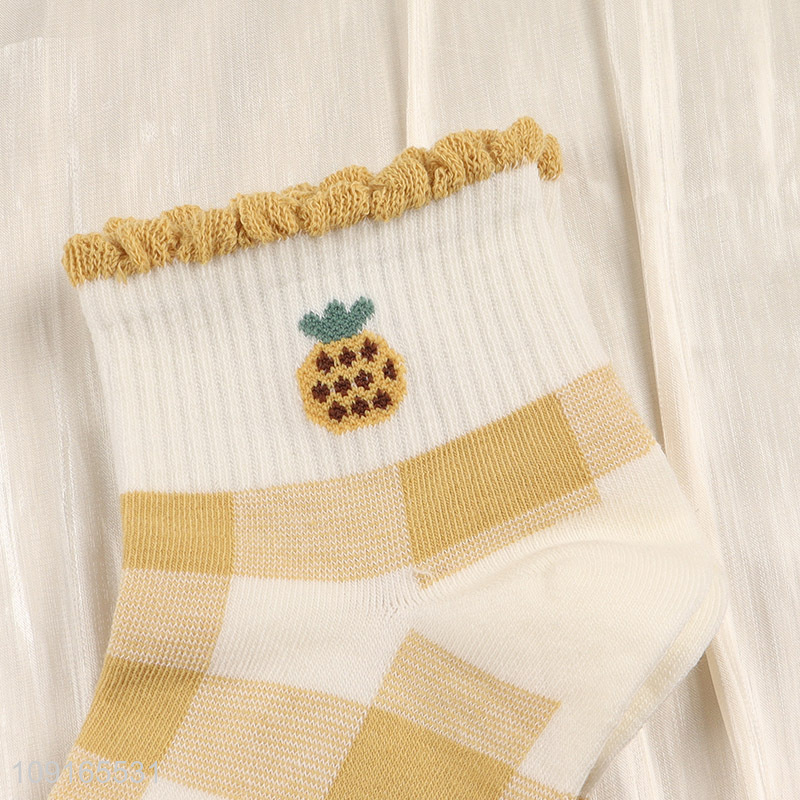 High Quality Women's Ruffle Socks Cute Breathable Cotton Ruffle Socks