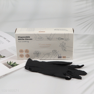 High Quality 100 Pieces Food Safe Disposable Nitrile Gloves for Cooking