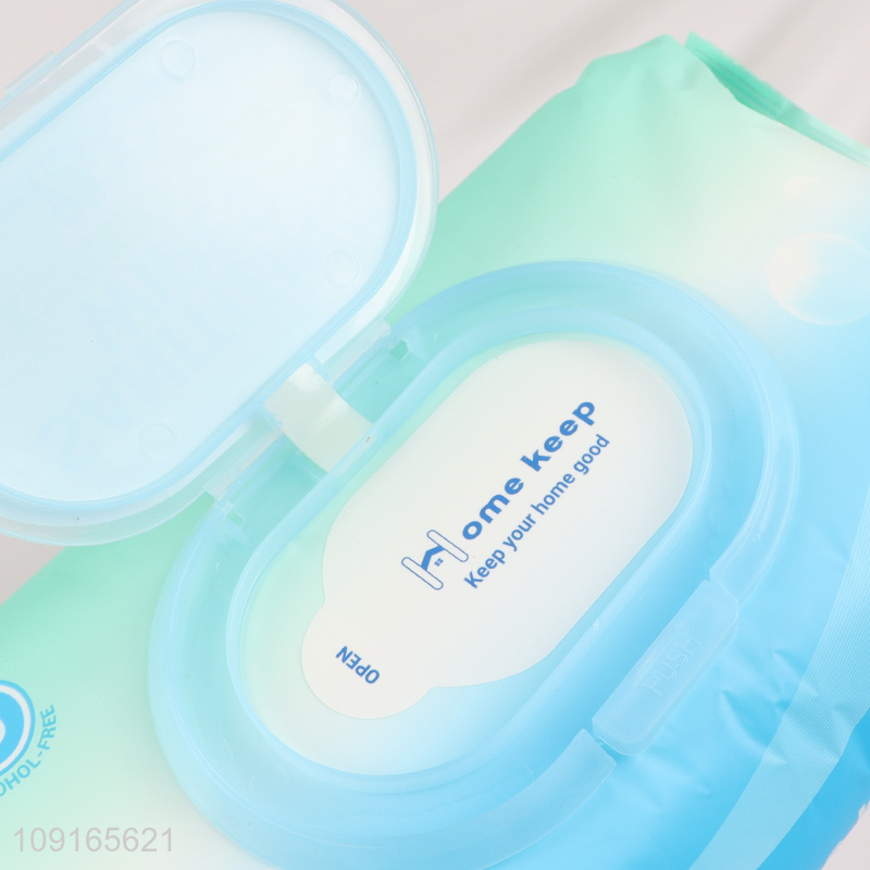 Hot Selling 60PCS Sterilizing Wipes Gree Tea Scented Alcohol Free Wet Wipes