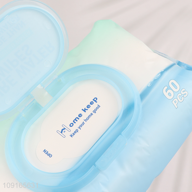 New Product 60PCS Pure Water Wipes Fragrance Free Wet Wipes for Adults