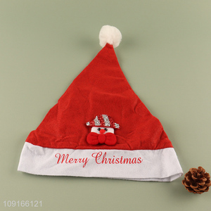 Yiwu market snowman merry christmas polyester Santa hat christmas hat