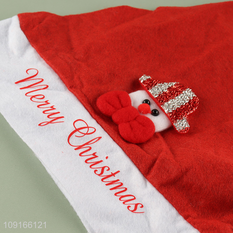 Yiwu market snowman merry christmas polyester Santa hat christmas hat