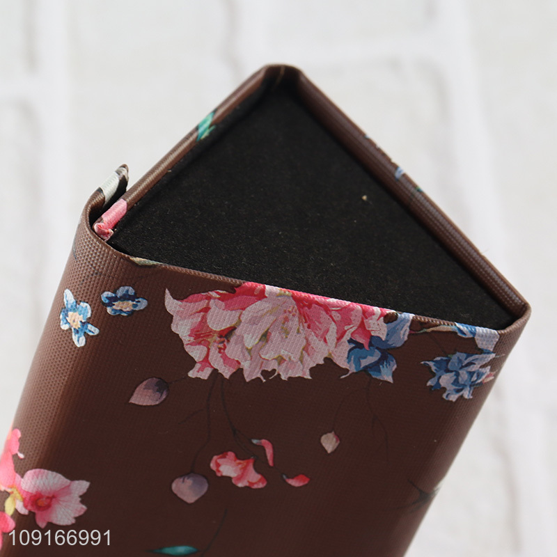 Factory price flower printed triangle glasses box glasses case sunglasses case