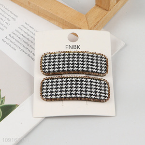 Hot Selling 2PCS Aesthetic Houndstooth Hair Clips Hair Barrettes for Women
