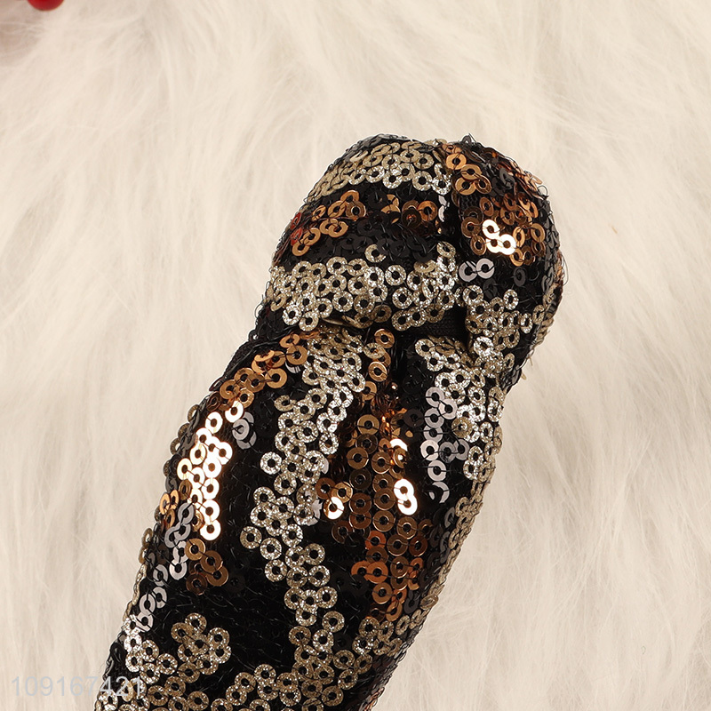 High Quality Sequin Knotted Headbands Glitter Hair Accessories for Women