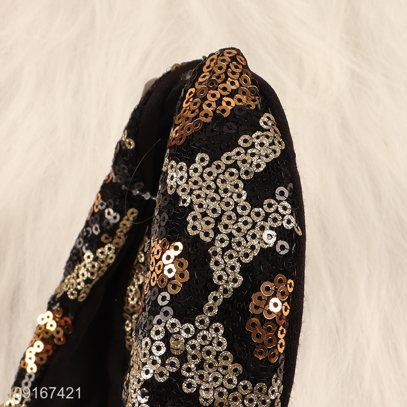 High Quality Sequin Knotted Headbands Glitter Hair Accessories for Women