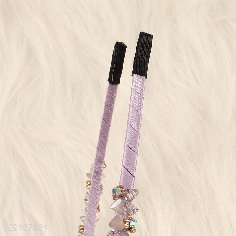 Hot Sale Crystal Rhinestone Headbands Beaded Hair Hoops for Women Girls