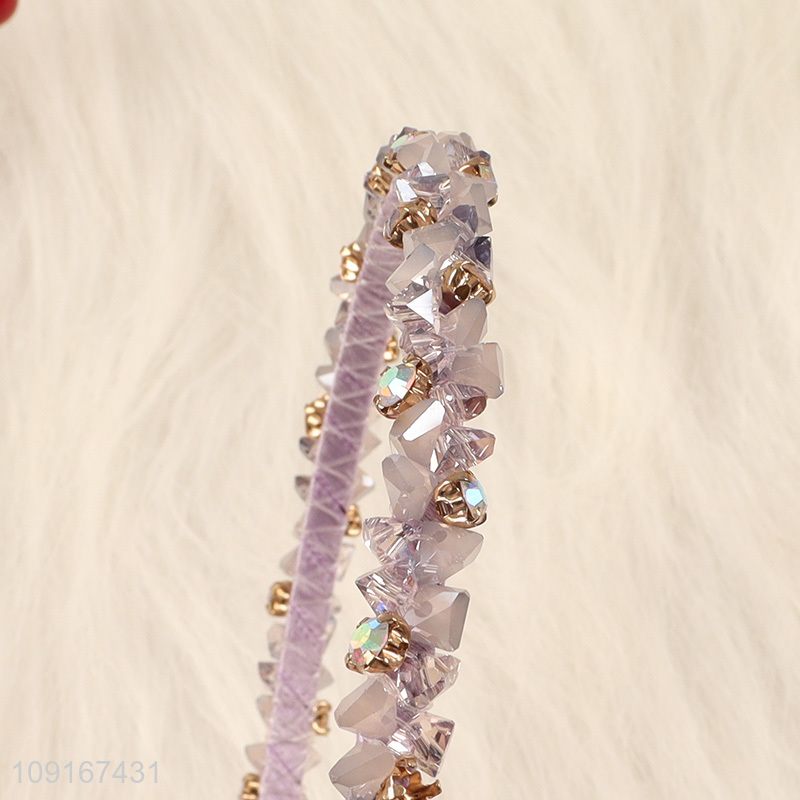 Hot Sale Crystal Rhinestone Headbands Beaded Hair Hoops for Women Girls