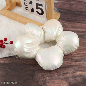 New Product Large Flower Satin Hair Scrunchies Cute Flower Hair Ties
