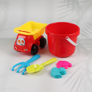 High Quality Plastic Kids Beach Toys Sand Toy Set with Sand Bucket