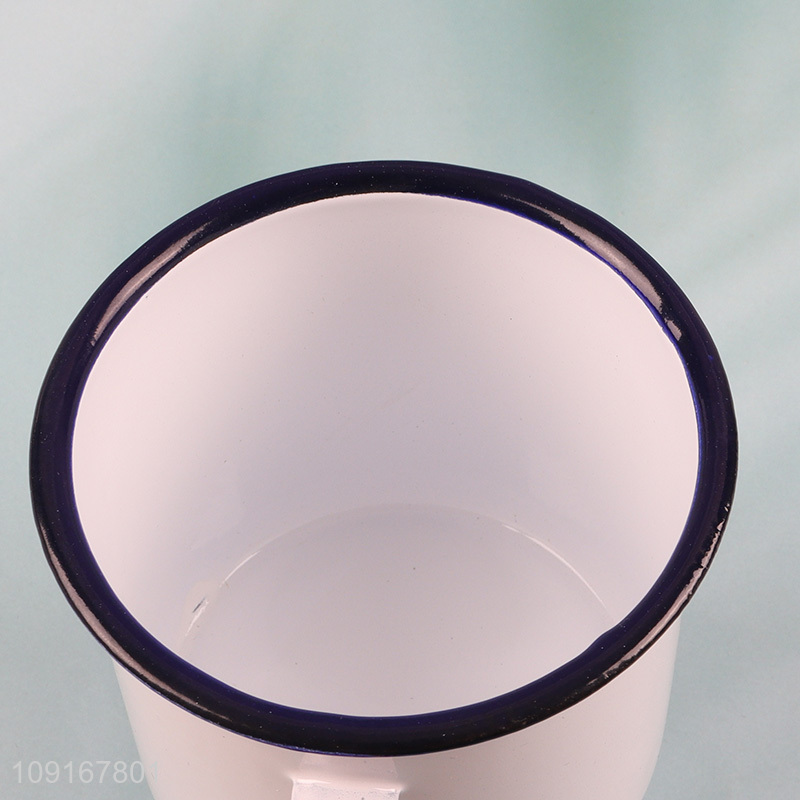 Factory Supply 500ML Custom Logo Enamel Drinking Mugs Vintage Style Water Cup