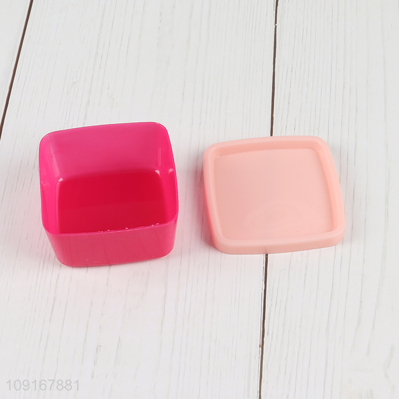 High Quality 5PCS Mini Sqaure Plastic Food Storage Containers with Lids