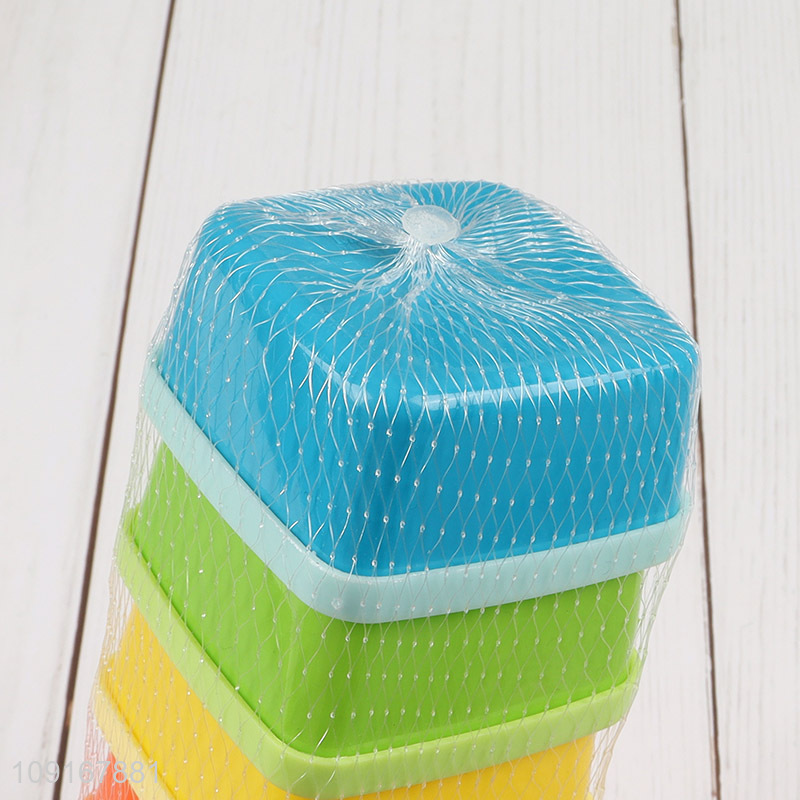 High Quality 5PCS Mini Sqaure Plastic Food Storage Containers with Lids