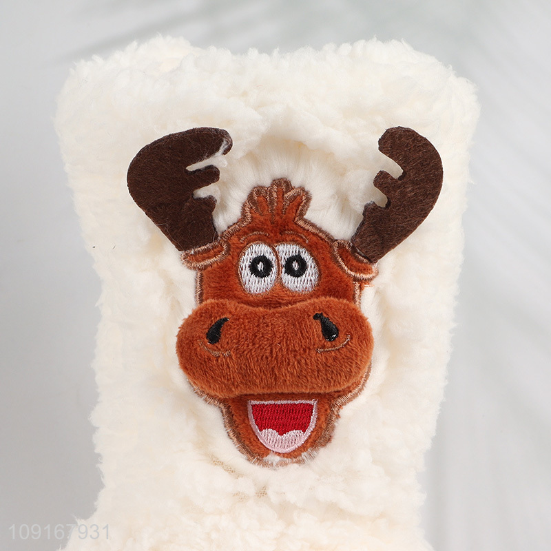 Hot Selling Women's Fleece House Slipper Boots Anti-Slip Indoor House Booties