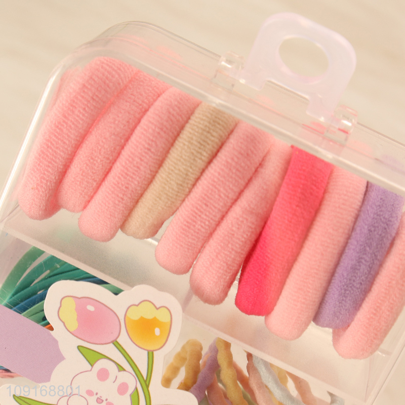 Good price candy color hair rope hair band hiar accessories hair clips set