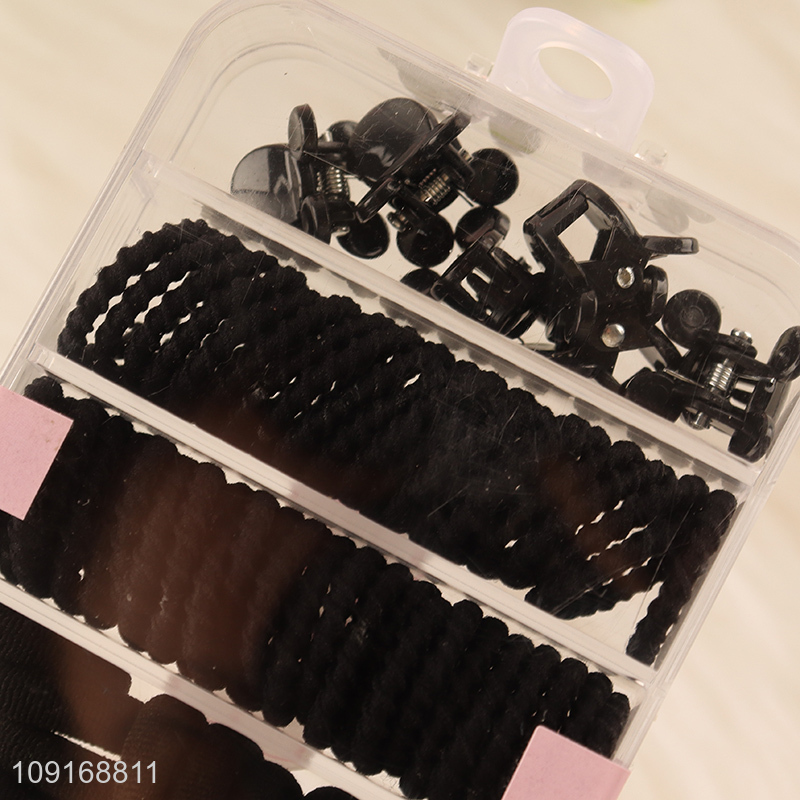 Top sale black girls hair band hiar accessories hair clips set