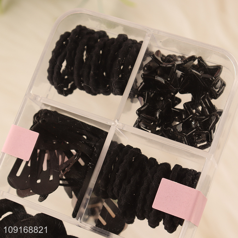 Good sale black hair band hiar accessories hair clips set for girls