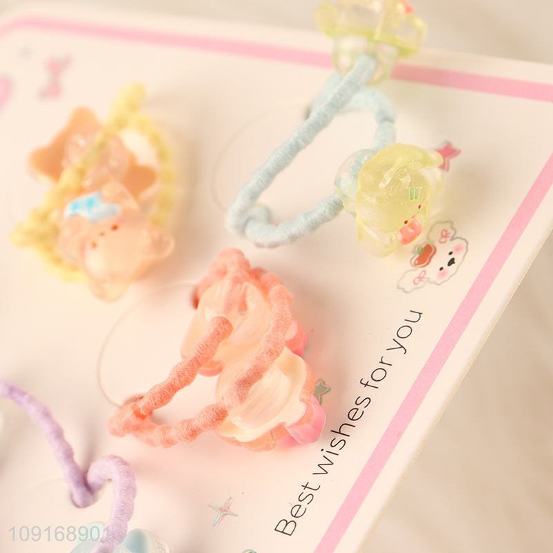 Yiwu market cartoon kids girls hair rope hair band hiar accessories hair ring