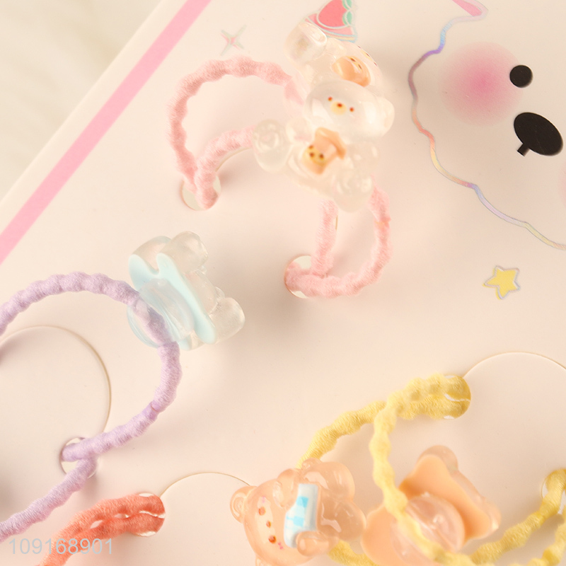 Yiwu market cartoon kids girls hair rope hair band hiar accessories hair ring