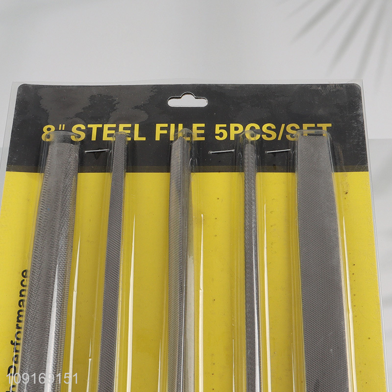 Factory Supply 5-Piece 8 Inch Professional Metal File Set for Wood Plastic