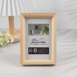 Hot Selling 4X6 Inch Solid Wood Picture Frame for Wall Hanging Tabletop Display