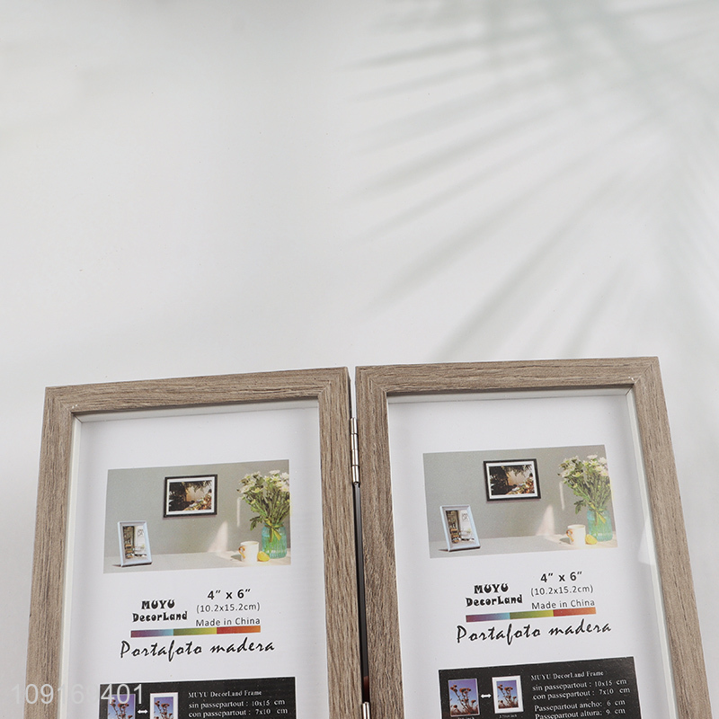 New Arrival 4X6 Inch Double Picture Frames Hinged Folding Picture Frames