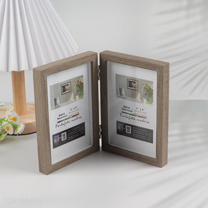 New Arrival 4X6 Inch Double Picture Frames Hinged Folding Picture Frames