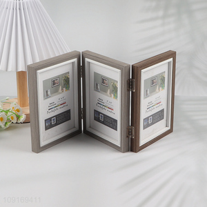China Imports 4X6 Inch Triple Hinged Picture Frames Triptych Photo Frames
