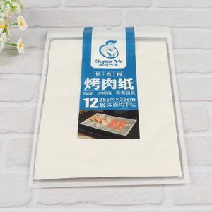 Good Quality 12PCS Rectangular White Butcher Paper Meat Sheet for Microwave Oven