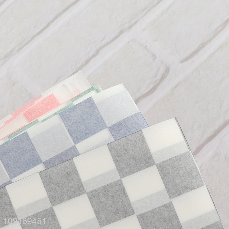 Wholesale Grease Proof Paper Plaid Printing Waterproof Oil Proof Paper Sheets