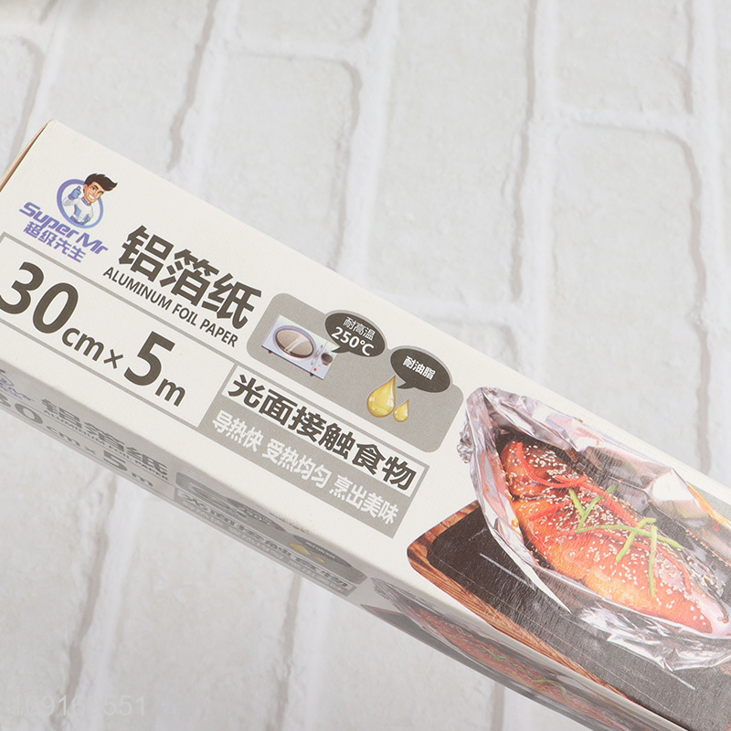 New Product 30Cm*5m Heavy Duty Heat Resistant Food Safe Aluminum Foil Roll
