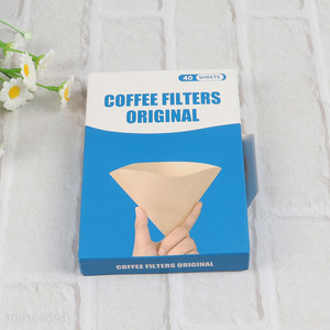 Factory Supply 40PCS Cone Coffee Filters Disposable Pour Over Coffee Filters