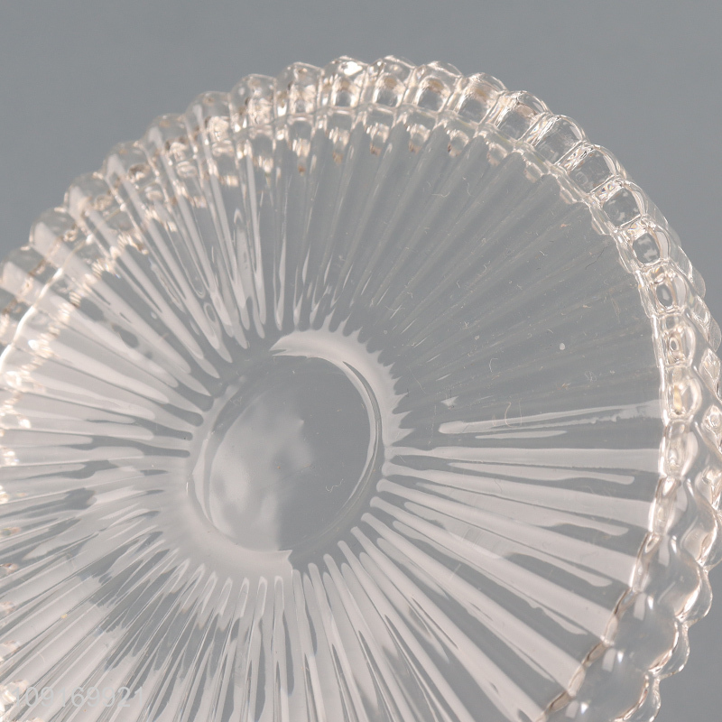 Low price round clear home decor glass candle holder