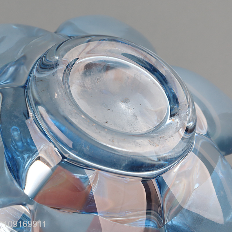 Good selling lotus shape glass candle holder for home decor