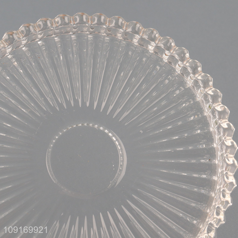 Low price round clear home decor glass candle holder