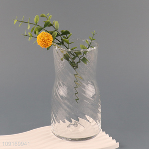 Top sale clear glass home deceor flower vase for living room