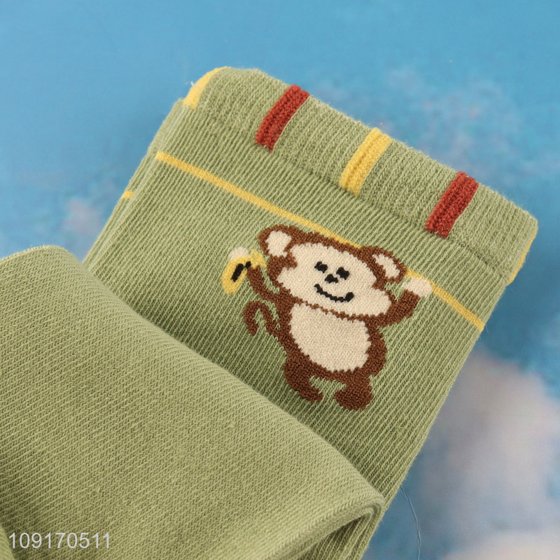 Good selling monkey pattern children socks cotton socks wholesale