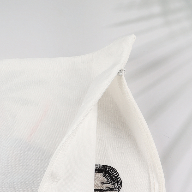 New Arrival Embroidered Throw Pillow Covers Cotton Pillowcases for Home Decor