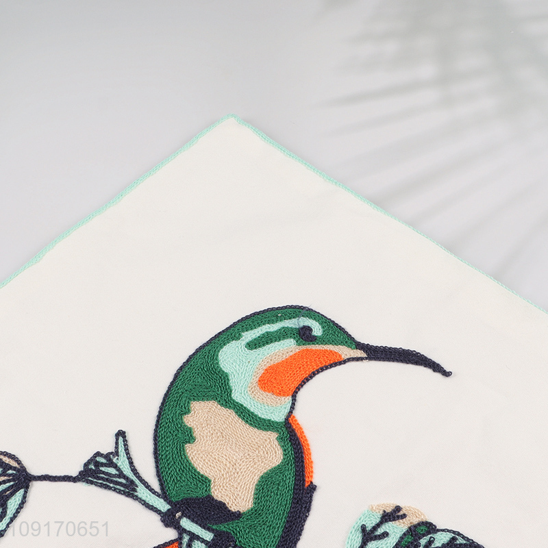 Good Quality Embroidered Pillow Covers Square Cotton Tufted Throw Pillow Cases