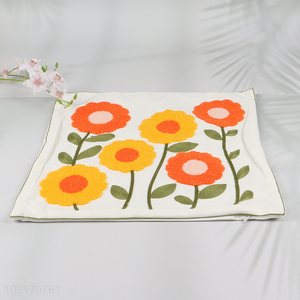 Hot Selling Embroidered Pillow Covers Square Cotton Tufted Throw Pillow Cases